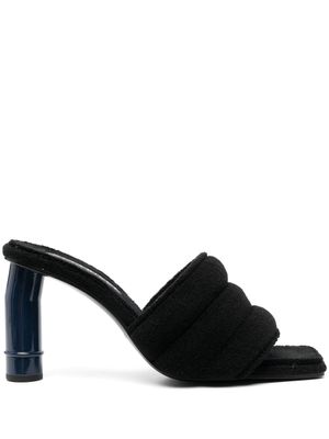 Nina Ricci mules en éponge à bout carré - Noir