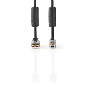 Nedis CCGC61100AT50 USB-kabel 5 m USB 2.0 USB A USB B Antraciet