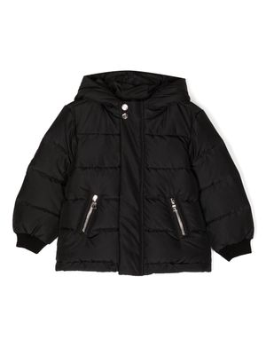 Balmain Kids veste matelassée à logo imprimé - Noir