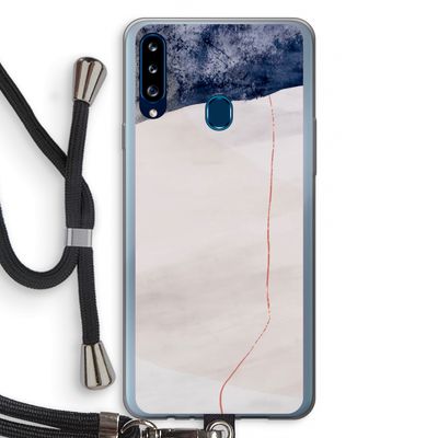 Stone White: Samsung Galaxy A20s Transparant Hoesje met koord