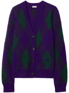 Burberry cardigan à losanges en intarsia - Violet