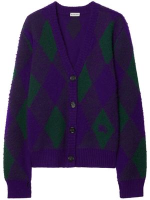 Burberry cardigan à losanges en intarsia - Violet