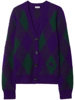 Burberry cardigan à losanges en intarsia - Violet - thumbnail