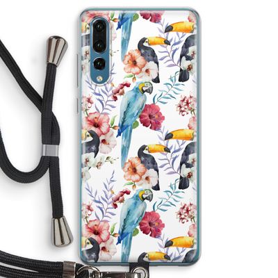 Bloemen tukan: Huawei P20 Pro Transparant Hoesje met koord