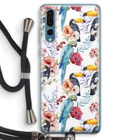 Bloemen tukan: Huawei P20 Pro Transparant Hoesje met koord