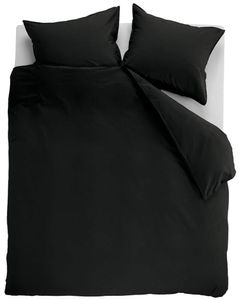 Ambiante Dekbedovertrek Uni Cotton Black-Lits-jumeaux (240 x 200/220 cm)