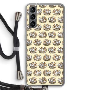Slapende poes: Samsung Galaxy S21 Transparant Hoesje met koord