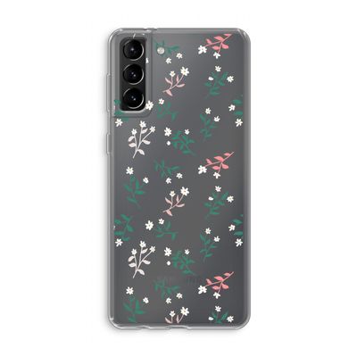 Small white flowers: Samsung Galaxy S21 Plus Transparant Hoesje