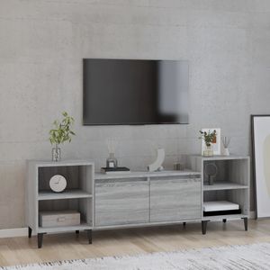 Tv-meubel 160x35x55 cm bewerkt hout grijs sonoma eikenkleurig