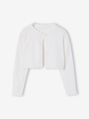Bolero voor meisjes met een praktische opening wit Bolero voor meisjes met een praktische opening wit
