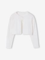 Bolero voor meisjes met een praktische opening wit