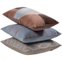 WOOOD Kussen 'Laon' Set van 3 stuks, kleur Naturel/Blauw
