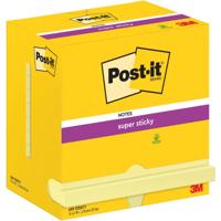 Post-It Super Sticky Notes, 90 vel, ft 76 x 127 mm, geel, pak van 12 blokken