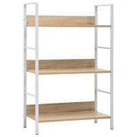 Boekenkast 3 schappen 60x27,6x90,5 cm bewerkt hout eikenkleurig