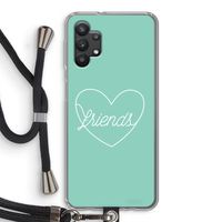 Friends heart pastel: Samsung Galaxy A32 5G Transparant Hoesje met koord
