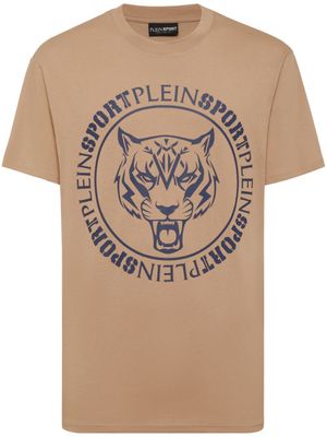Plein Sport t-shirt en coton à imprimé tigre - Tons neutres