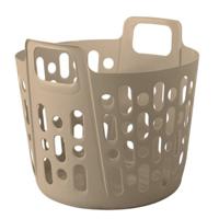 Flexibele wasmand - beige - 35 liter - kunststof - 39 x 41 x 36 cm