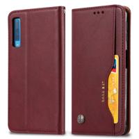 Knead huidtextuur horizontaal Flip lederen case voor Galaxy A50 met foto frame & houder & kaartsleuven & portemonnee (wijn rood)