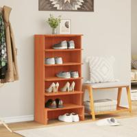 VidaXL Schoenenkast 52x30x104 cm massief grenenhout wasbruin