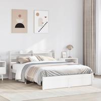 Bedframe met hoofdeinde zonder matras 140x190 cm wit