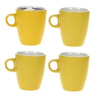 Cosy & trendy Koffiekopjes/bekers - 4x - geel - 190 ml - Keramiek - Glans finish