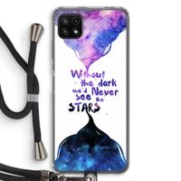 Stars quote: Samsung Galaxy A22 5G Transparant Hoesje met koord