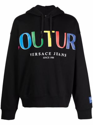 Versace Jeans Couture hoodie à logo imprimé - Noir