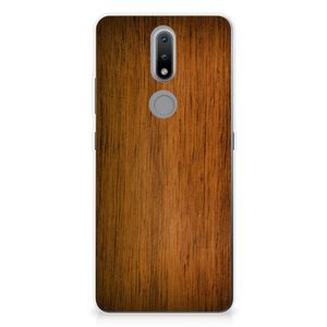 Nokia 2.4 Bumper Hoesje Donker Hout