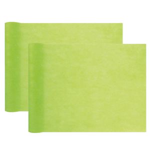 Tafelloper op rol - 2x - appelgroen - 30 cm x 10 m - non woven polyester