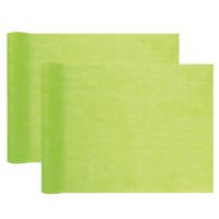 Tafelloper op rol - 2x - appelgroen - 30 cm x 10 m - non woven polyester - thumbnail