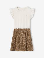 Meisjesjurk met 2-in-1 effect beige