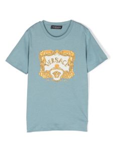 Versace Kids t-shirt Seashell Baroque en coton - Bleu