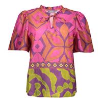 Geisha - Fuchsia Top met print - Maat 3XL