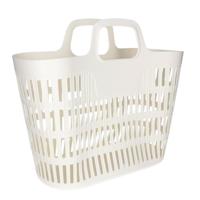 Flexibele wasmand/tas - creme wit - 25 liter - kunststof - 47 x 18 x 41 cm - opbergen