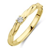 Ring geelgoud-diamant 0.05 ct Hsi wit 2,5 mm - thumbnail