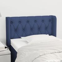 Hoofdbord met randen 83x16x78/88 cm stof blauw