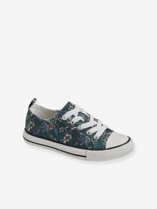 Stoffen decoratieve sneakers voor meisjes groene tropische print