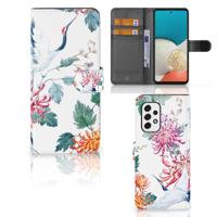 Samsung Galaxy A53 | Telefoonhoesje | Met pasjeshouder | Bird Flowers