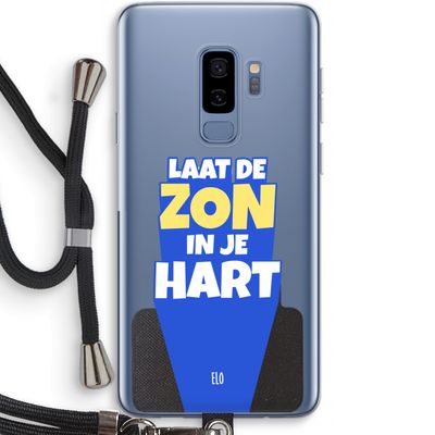Laat de zon in je hart: Samsung Galaxy S9 Plus Transparant Hoesje met koord