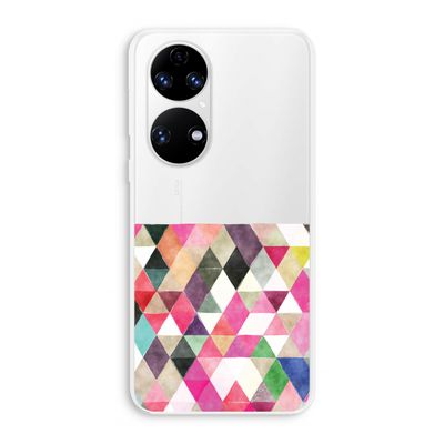 Gekleurde driehoekjes: Huawei P50 Transparant Hoesje