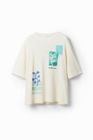 T-shirt met korte mouwen in aquarelstijl. - WHITE - L