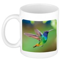 Dieren foto mok kolibrie vogel - vogels beker wit 300 ml - thumbnail