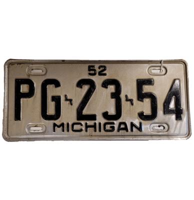 Michigan - 1952 Originele Kentekenplaat