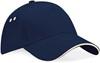 Beechfield CB15C Ultimate 5 Panel Cap - Sandwich Peak - French Navy/Putty - One Size