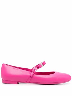 Ferragamo ballerines en cuir à détail de nœud - Rose