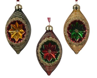 Ornament glas l6.5b6.5h11 cm a3 kerst - Decoris