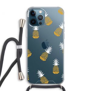 Ananasjes: iPhone 12 Pro Max Transparant Hoesje met koord