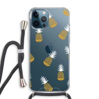Ananasjes: iPhone 12 Pro Max Transparant Hoesje met koord