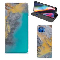 Motorola Moto G 5G Plus | Standcase | Marble Blue Gold