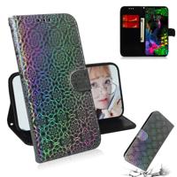 Voor LG G8 ThinQ effen kleur kleurrijke magnetische Buckle horizontale Flip PU lederen draagtas met houder & kaartsleuven & portemonnee & Lanyard (zil